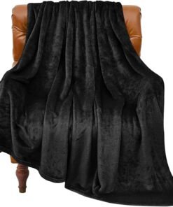 Soft Black Fleece Blanket Plush Throw 50x60