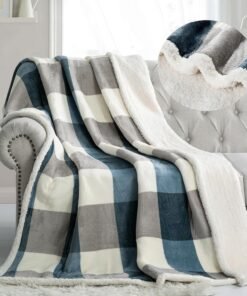 PU MEI Sherpa Fleece Throw Blanket Reversible