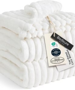 Soft Cozy King Size Fleece Blanket Off White