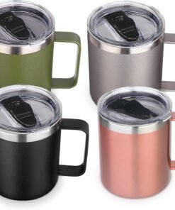 14oz Stainless Steel Insulated Coffee Mugs, 4 Pack