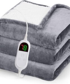 GreenOak Heated Blanket Soft Fleece Throw