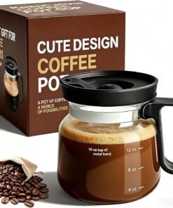 Leak-proof 16oz Glass Coffee Pot Mug