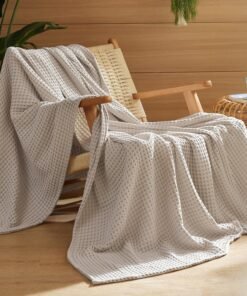 Bedsure Lightweight Cotton Waffle Blanket Throw XL